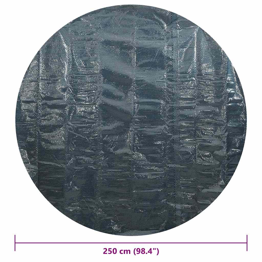 Pellicola Galleggiante Solare PE per Piscina 250 cm Nero e Blu 92972