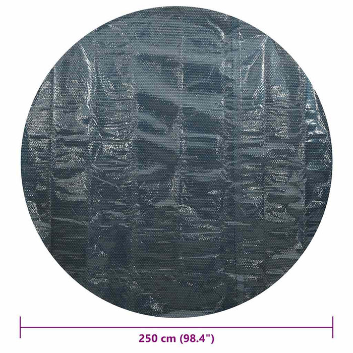 Pellicola Galleggiante Solare PE per Piscina 250 cm Nero e Blu 92972