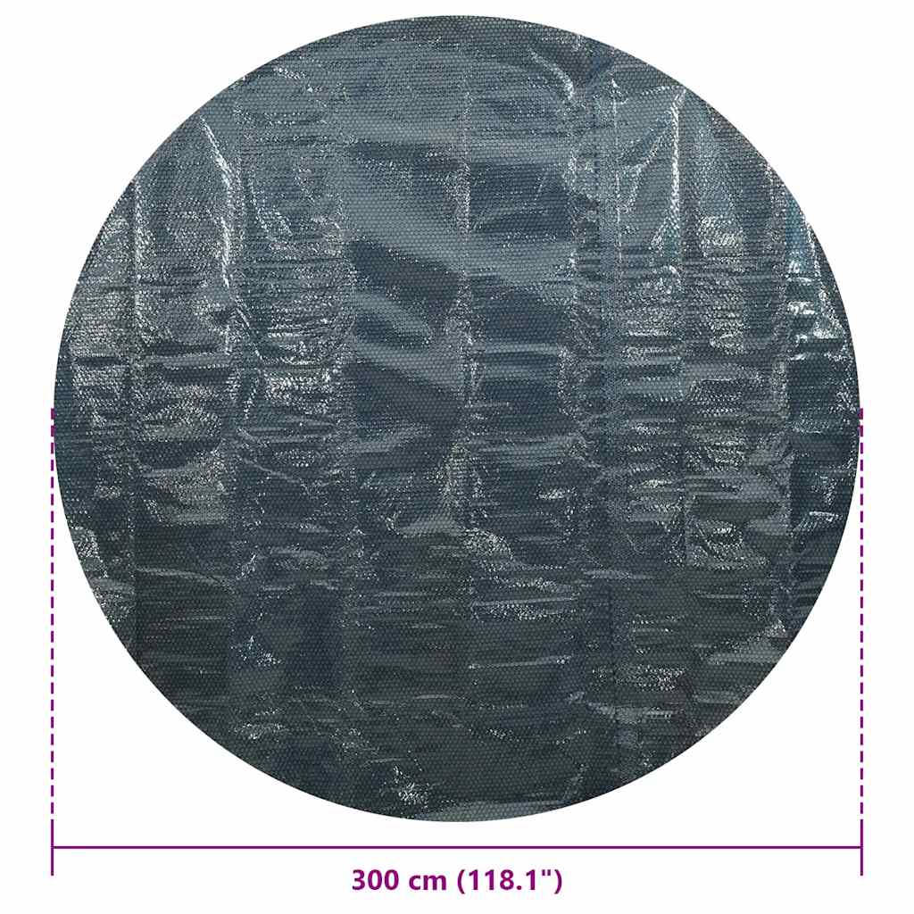 Pellicola Galleggiante Solare PE per Piscina 300 cm Nero e Blu 92973