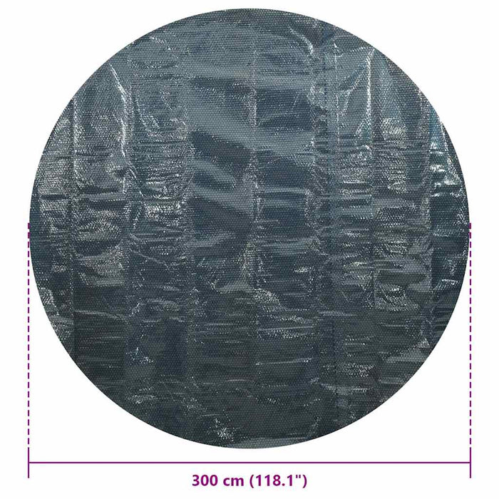 Pellicola Galleggiante Solare PE per Piscina 300 cm Nero e Blu 92973