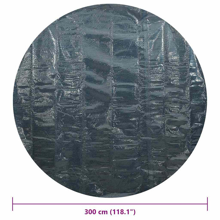 Pellicola Galleggiante Solare PE per Piscina 356 cm Nero e Blu 92974