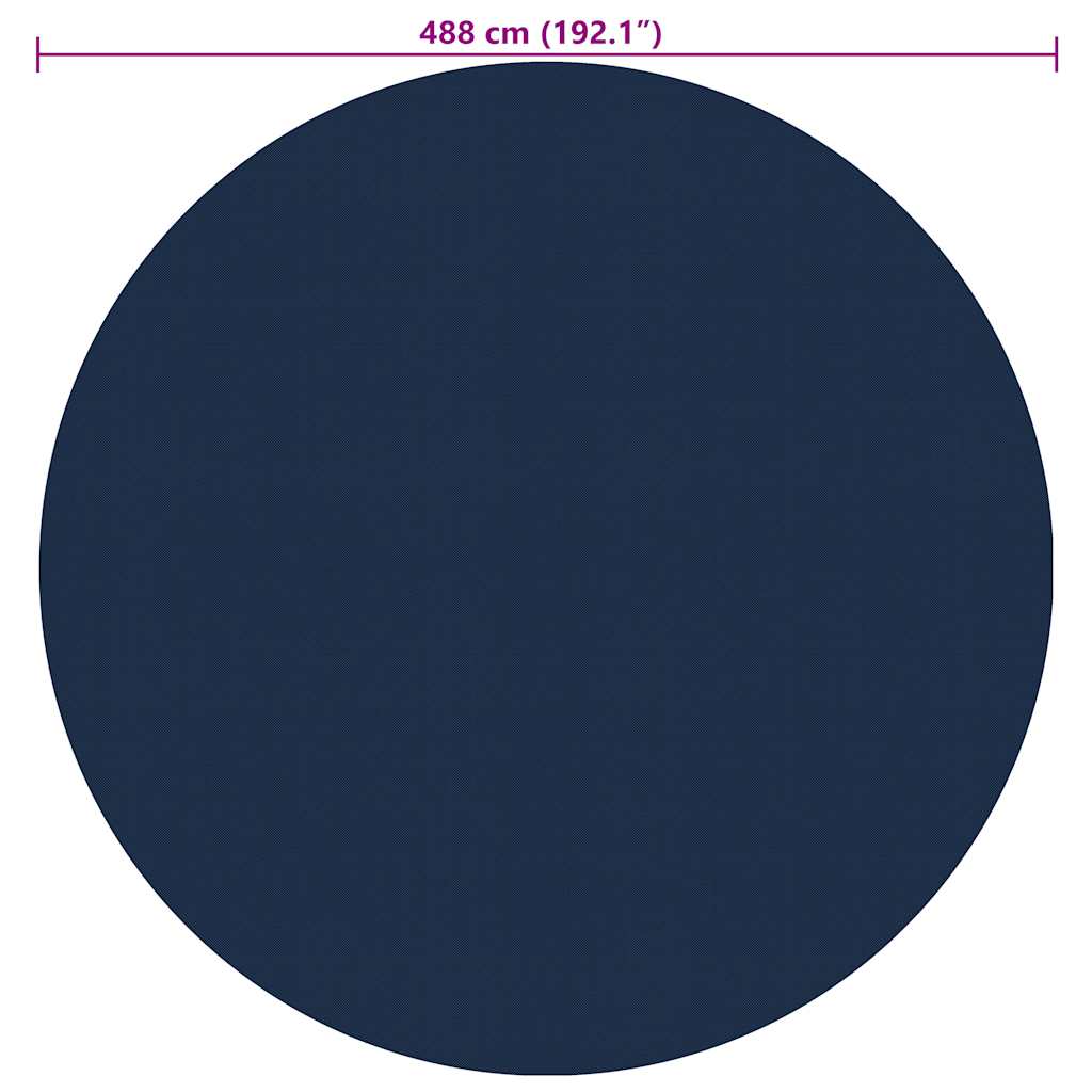 Pellicola Galleggiante Solare PE per Piscina 488 cm Nero e Blu 92978