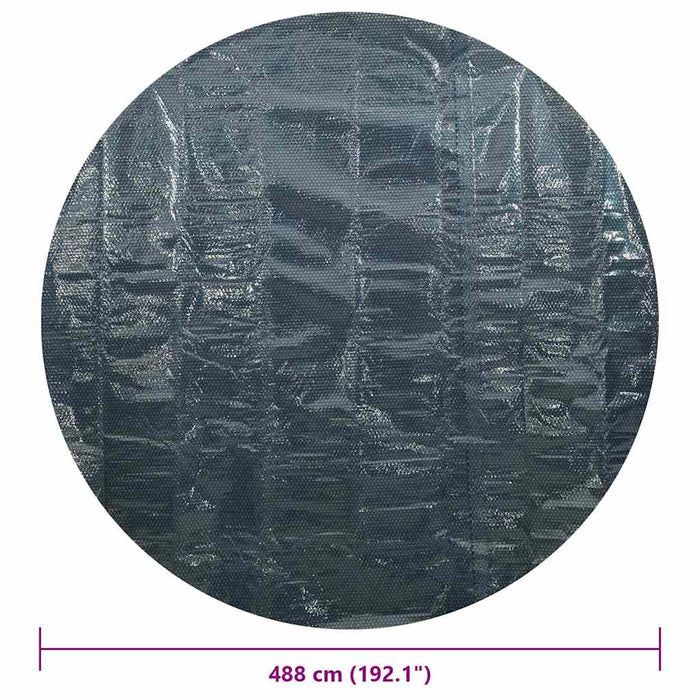 Pellicola Galleggiante Solare PE per Piscina 488 cm Nero e Blu 92978