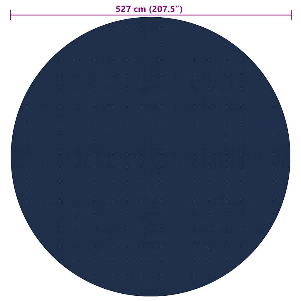 Pellicola Galleggiante Solare PE per Piscina 527 cm Nero e Blu 92979