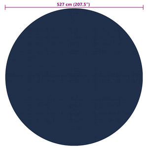 Pellicola Galleggiante Solare PE per Piscina 527 cm Nero e Blu 92979