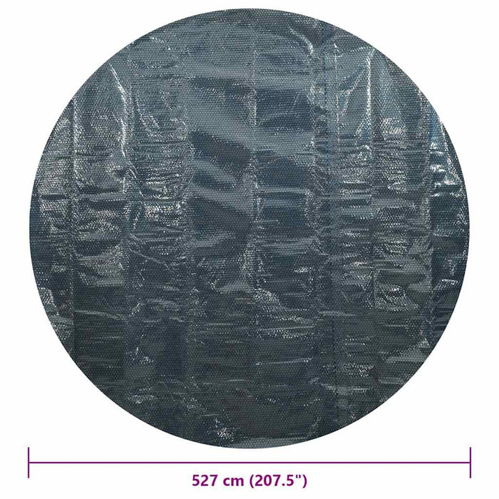 Pellicola Galleggiante Solare PE per Piscina 527 cm Nero e Blu 92979