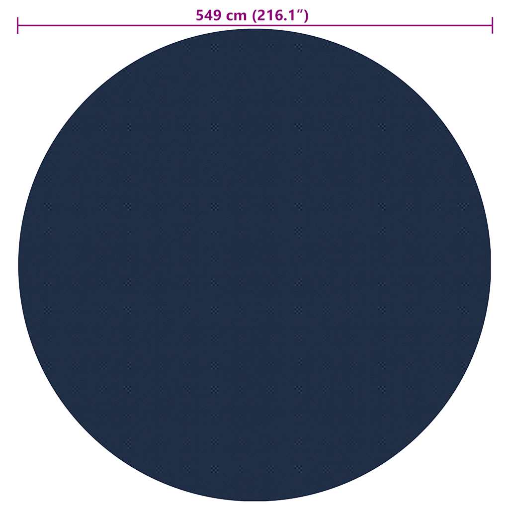Pellicola Galleggiante Solare PE per Piscina 549 cm Nero e Blu 92980