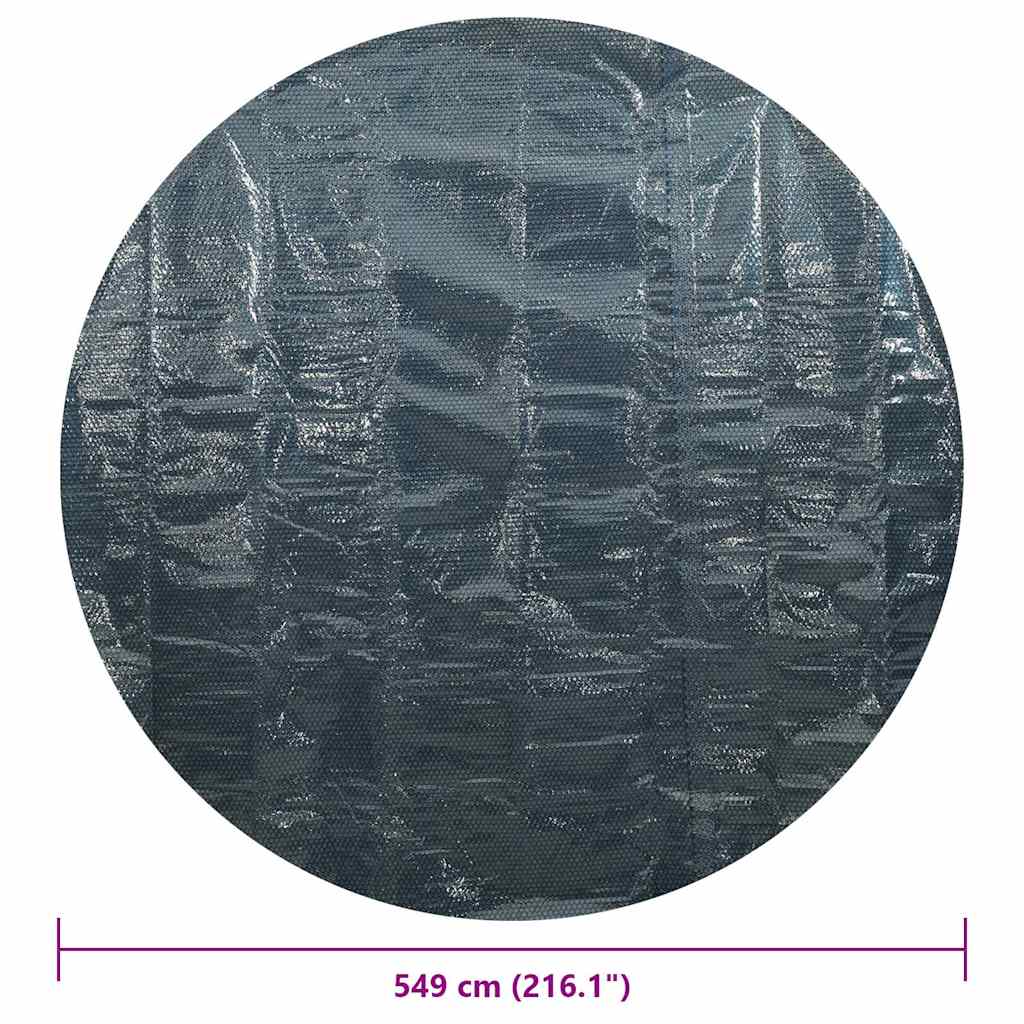 Pellicola Galleggiante Solare PE per Piscina 549 cm Nero e Blu 92980