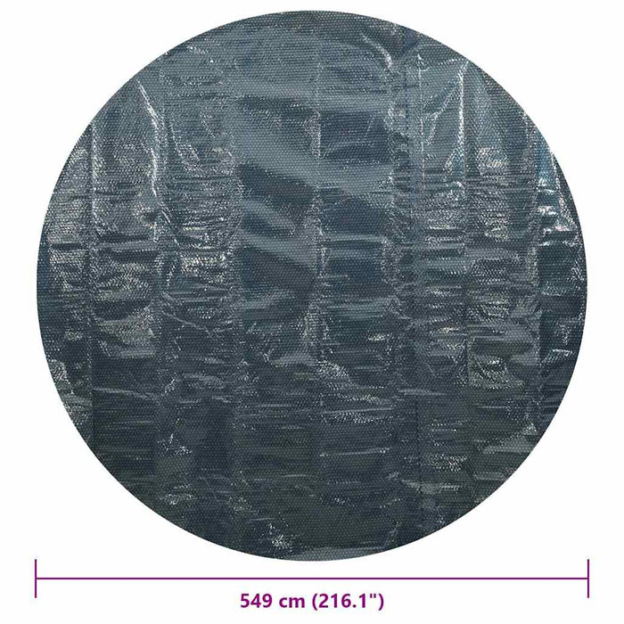 Pellicola Galleggiante Solare PE per Piscina 549 cm Nero e Blu 92980