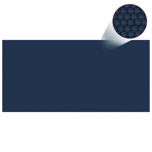 Pellicola Galleggiante Solare PE Piscina 450x220 cm Nero e Blu 92983