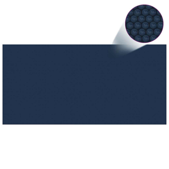 Pellicola Galleggiante Solare PE Piscina 450x220 cm Nero e Blu 92983