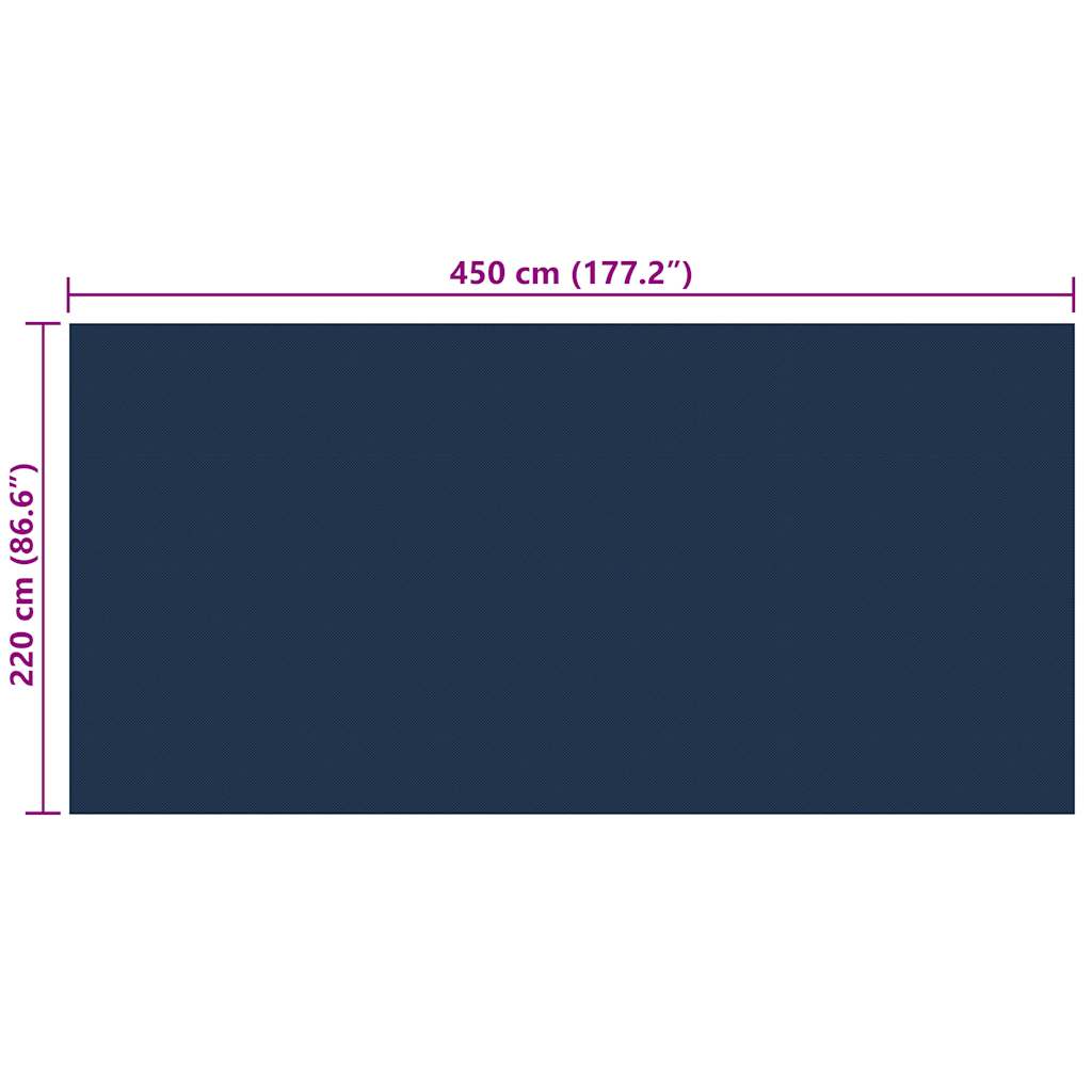 Pellicola Galleggiante Solare PE Piscina 450x220 cm Nero e Blu 92983