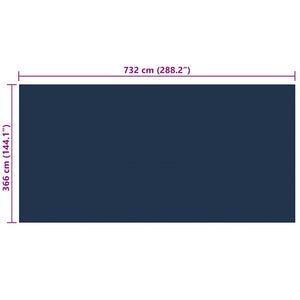Pellicola Galleggiante Solare PE Piscina 732x366 cm Nero e Blu 92985
