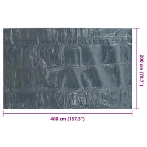 Pellicola Galleggiante Solare PE Piscina 400x200 cm Nero e Blu 92986