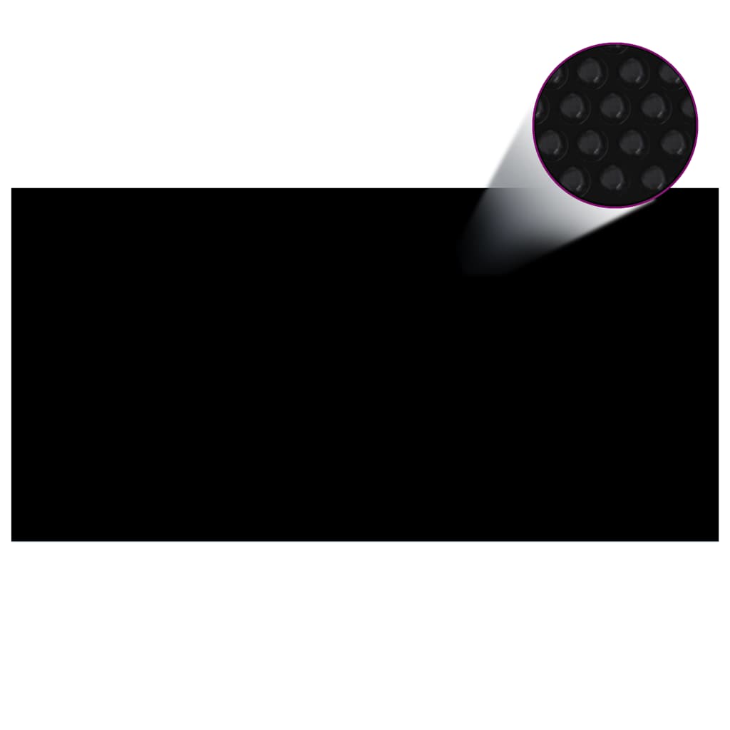 Pellicola Galleggiante Solare PE Piscina 1200x600 cm Nero e Blu 92994