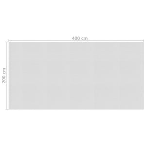 Pellicola Galleggiante Solare PE Piscina 400x200 cm Grigia 93010