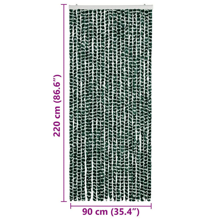 Zanzariera Verde e Bianco 90x220 cm Ciniglia 325446