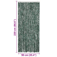 Zanzariera Verde e Bianco 90x220 cm Ciniglia 325446