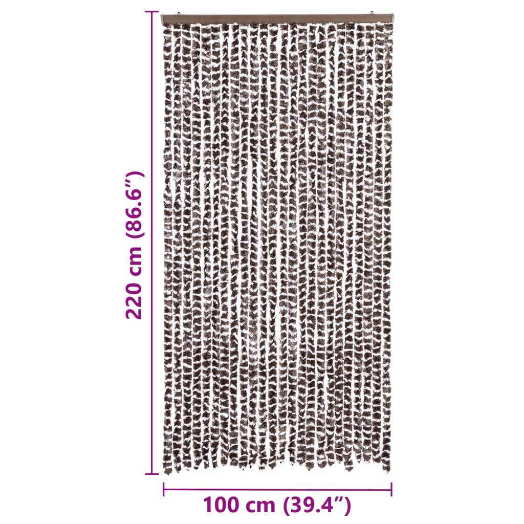 Zanzariera Marrone e Bianco 100x220 cm Ciniglia 325453