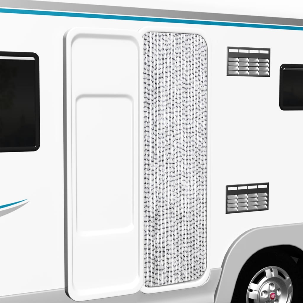 Zanzariera Grigio Chiaro e Grigio Scuro 56x185 cm Ciniglia cod mxl 75506