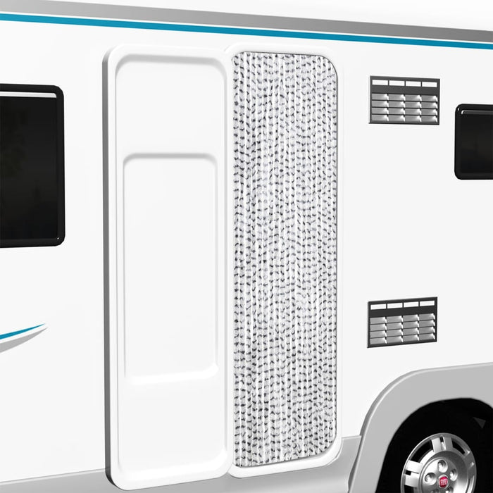 Zanzariera Grigio Chiaro e Grigio Scuro 56x185 cm Ciniglia cod mxl 75506