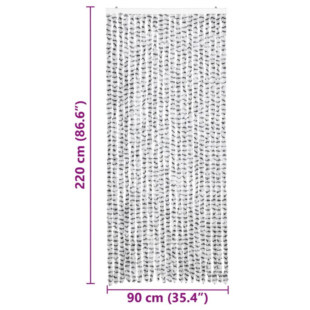 Zanzariera Grigio Chiaro e Grigio Scuro 90x220 cm Ciniglia 325455