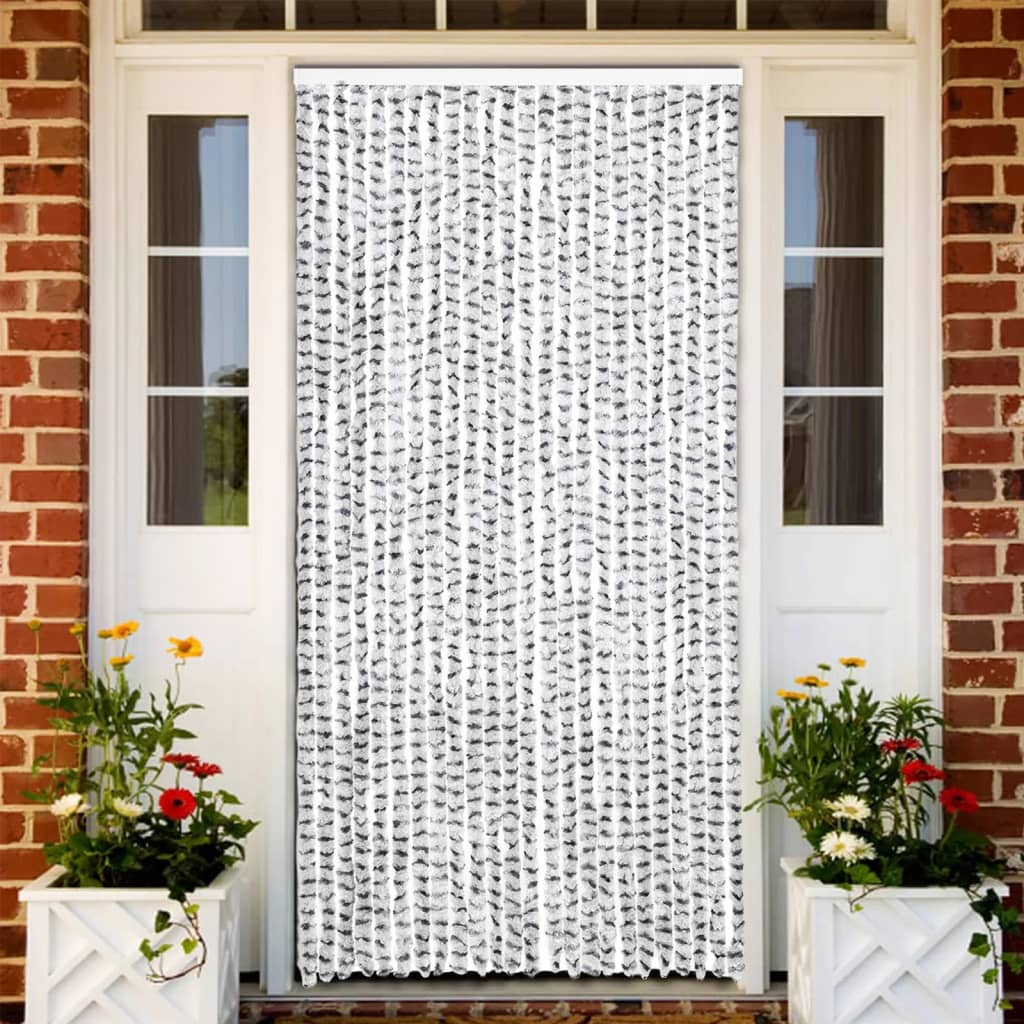 Zanzariera Grigio Chiaro e Grigio Scuro 100x220 cm Ciniglia cod mxl 76926