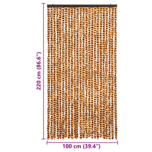 Zanzariera Ocra e Bianco 100x220 cm Ciniglia 325459