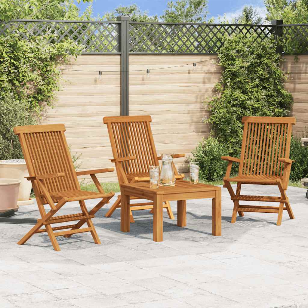 Sedie da Giardino 3pz in Legno Massello di Teak 312277