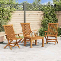Sedie da Giardino 3pz in Legno Massello di Teak 312277
