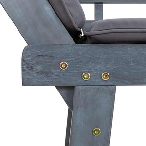 Panca da Giardino Cuscini 2-in-1 190cm Massello d'Acacia Grigio 312119