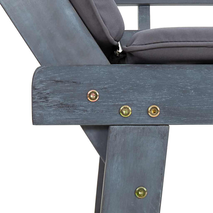 Panca da Giardino Cuscini 2-in-1 190cm Massello d'Acacia Grigio 312119