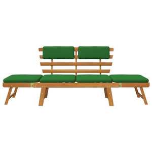 Panca da giardino mobile da giardino per esterni terrazza 2 in 1 con cuscini 190 x 68 x 74 cm legno massello di acacia 02_0011597
