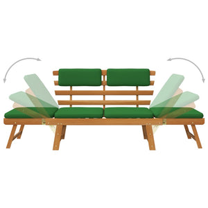 Panca da giardino mobile da giardino per esterni terrazza 2 in 1 con cuscini 190 x 68 x 74 cm legno massello di acacia 02_0011597