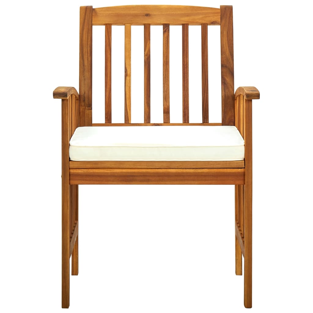 Sedie da Pranzo per Giardino 3pz Cuscini in Massello di Acacia cod mxl 23144