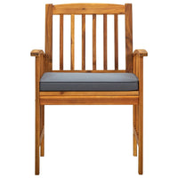 Sedie da Pranzo per Giardino 3pz Cuscini in Massello di Acacia cod mxl 23148