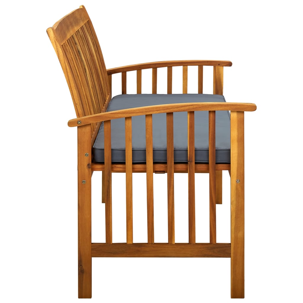 Panca da giardino arredo da esterno terrazza con cuscino 147 cm legno massello di acacia 02_0011430