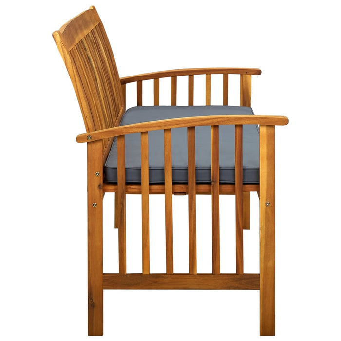 Panca da giardino arredo da esterno terrazza con cuscino 147 cm legno massello di acacia 02_0011430