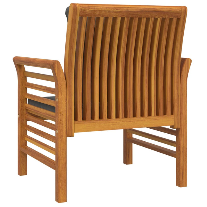 Poltrone con Cuscini Grigio Scuro 2 pz Legno Massello di Acacia 312138