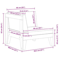 Divano Angolare Modulare Cuscini Bianco Crema Massello d'Acacia 312148