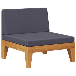 Divano Centrale Modulare Cuscini Grigio Scuro Massello Acacia 312151