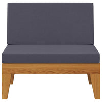 Divano Centrale Modulare Cuscini Grigio Scuro Massello Acacia 312151