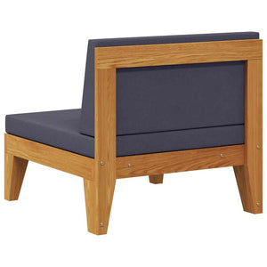 Divano Centrale Modulare Cuscini Grigio Scuro Massello Acacia