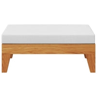 Poggiapiedi con Cuscino Bianco Crema in Massello d'Acacia cod mxl 75238