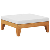 Poggiapiedi con Cuscino Bianco Crema in Massello d'Acacia cod mxl 75238
