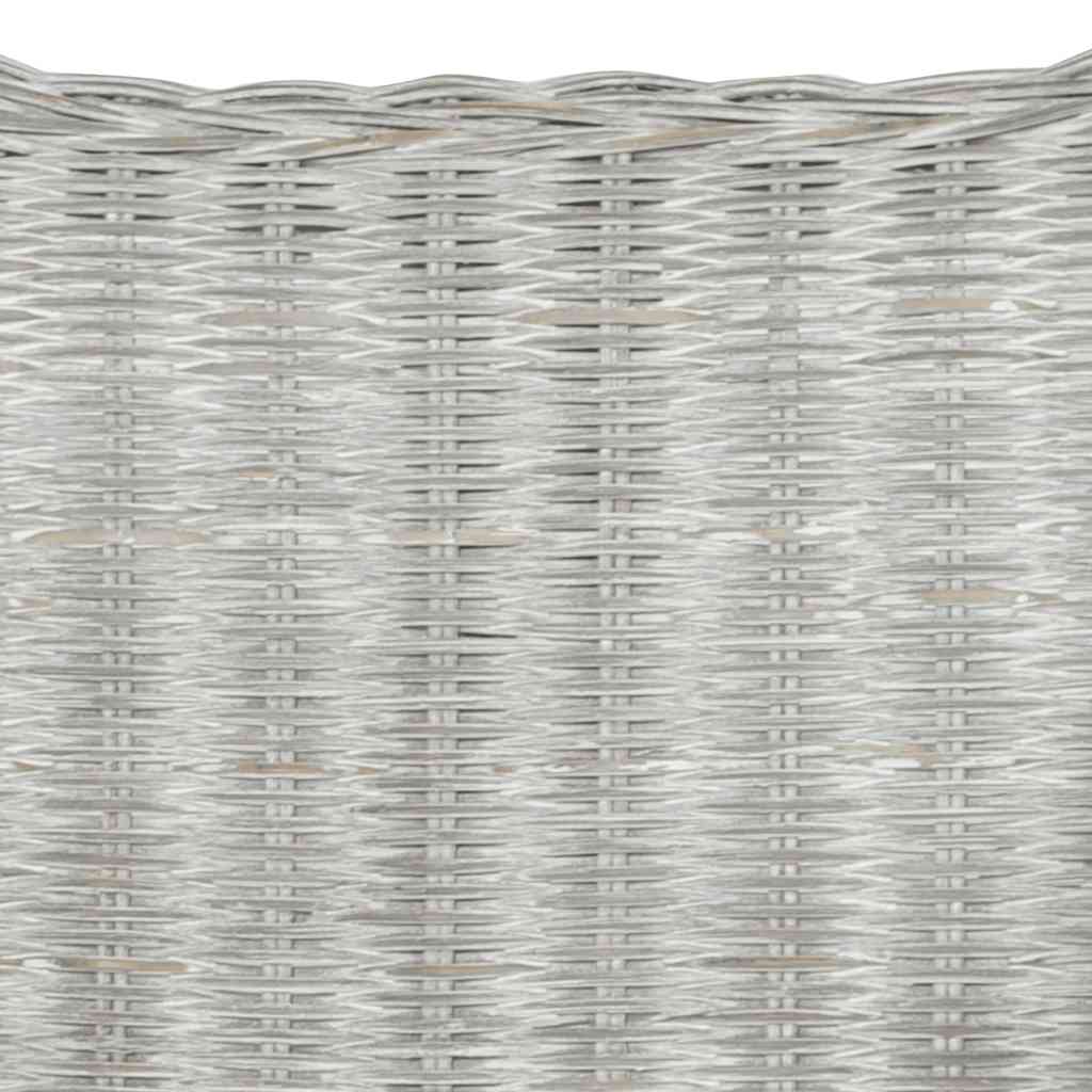 Divano a 2 Posti Grigio in Rattan Naturale e Lino 325467