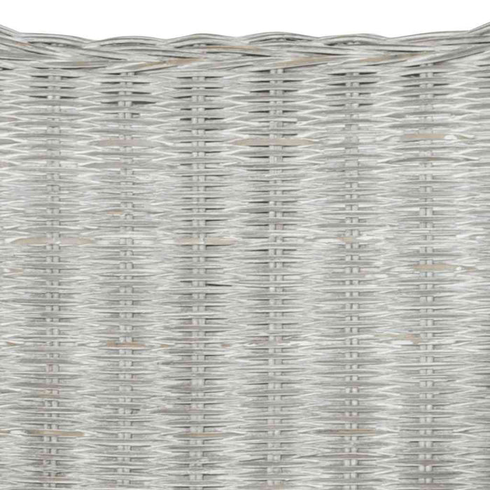 Divano a 2 Posti Grigio in Rattan Naturale e Lino 325467