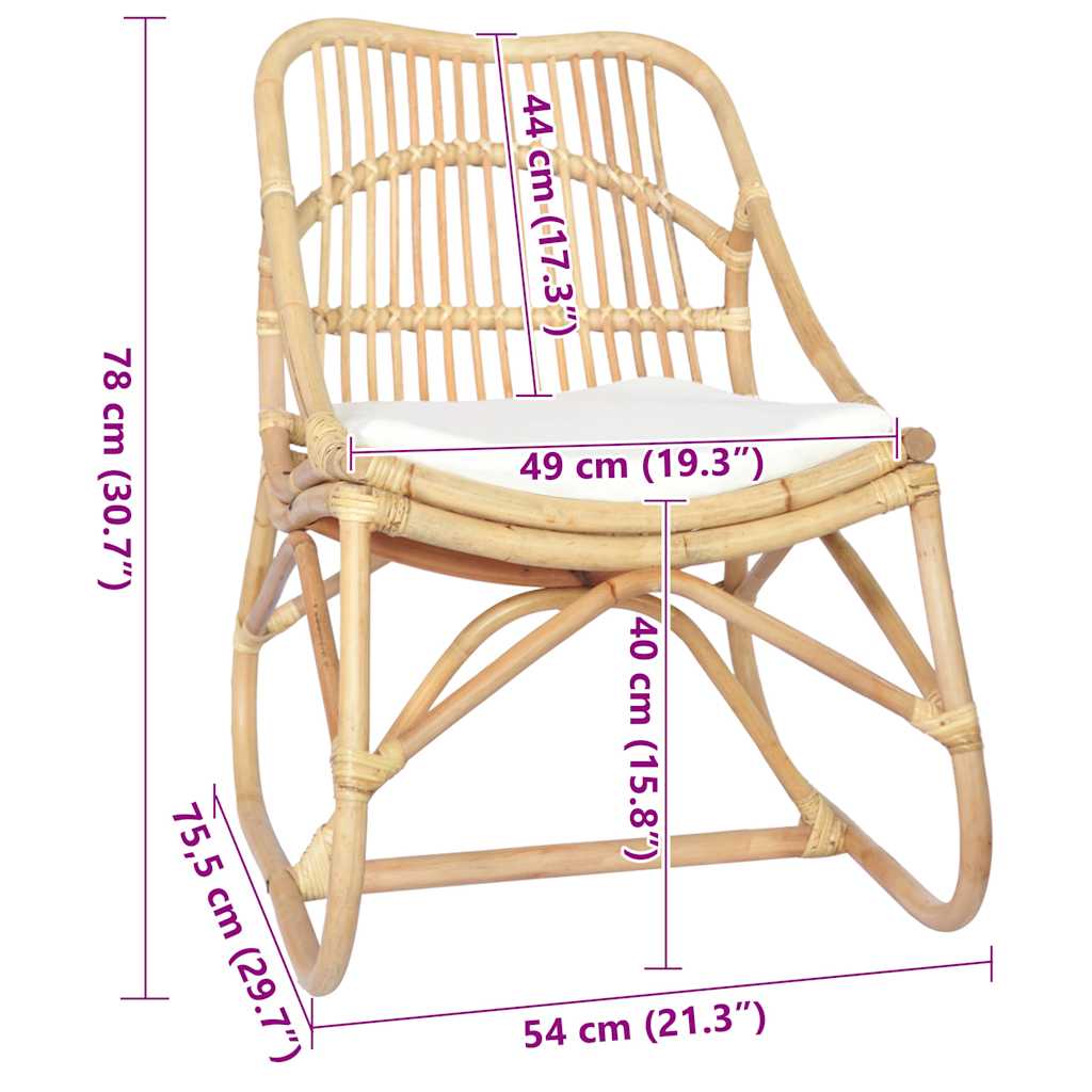 Sedia in Rattan e Lino 325481