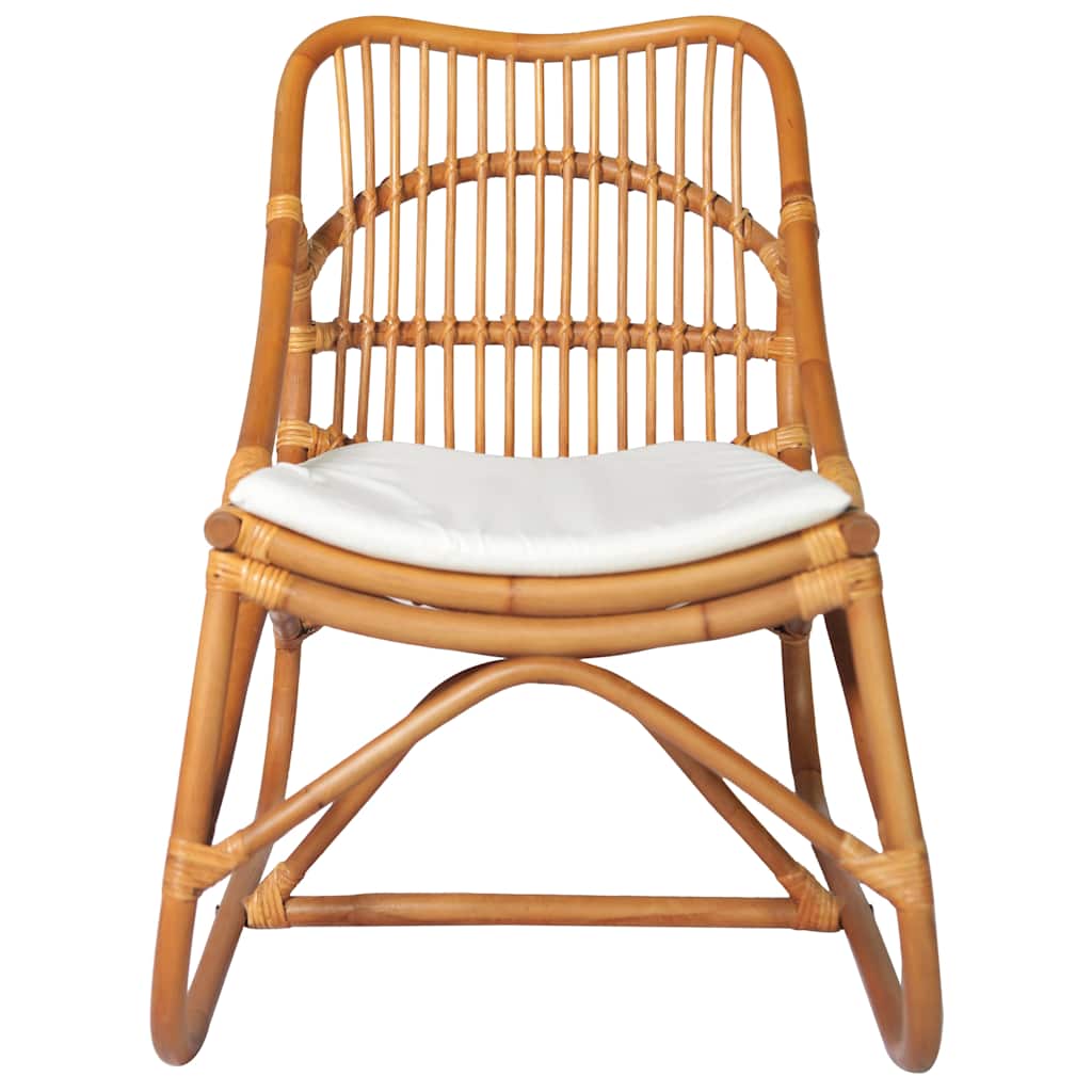 Sedia in Rattan Marrone Chiaro e Lino 325483