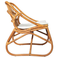Sedia in Rattan Marrone Chiaro e Lino 325483